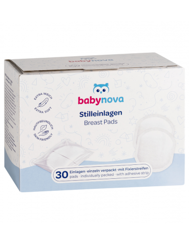 Baby Nova Szoptatóbetét, bőrbarát, egyesével csomagolt, rögzítőcsíkkal, 30 db.