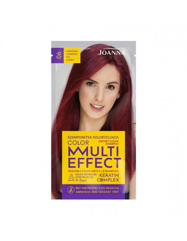 Joanna Multi Effect Color - hajszínező sampon - Meggy piros 006