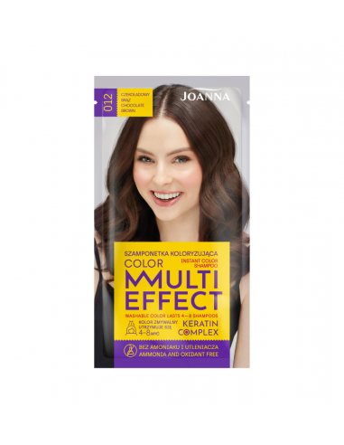 Joanna Multi Effect Color - hajszínező sampon - Csokoládé barna 012