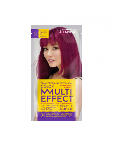 Multi Effect Color - hajszínező sampon - Málna piros 004