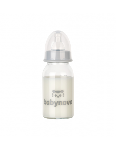 Baby Nova Üveg cumisüveg 120 ml 0-24hó szilikón cumi S