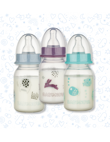 Baby Nova PP Normál nyakú palack 0-24 hó 120 ml