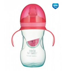 Canpol babies tanuló pohár szilikonos ivócsőrrel 270 ml So Cool rózsaszín