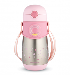 Canpol babies Hőtartó palack szilikonos szívószállal 300 ml 12hó+ rózsaszín