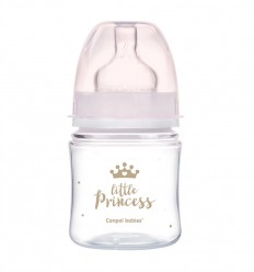 Canpol babies Antikólikás széles cumisüveg EasyStart 120 ml 0hó+ Royal baby rózsaszín